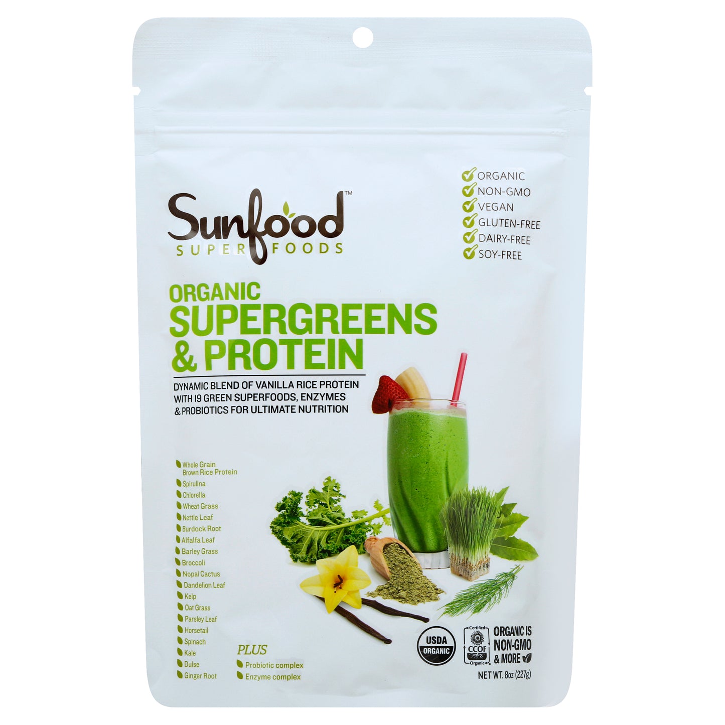 SunFood Superfoods Supergreens & Protein 8 oz