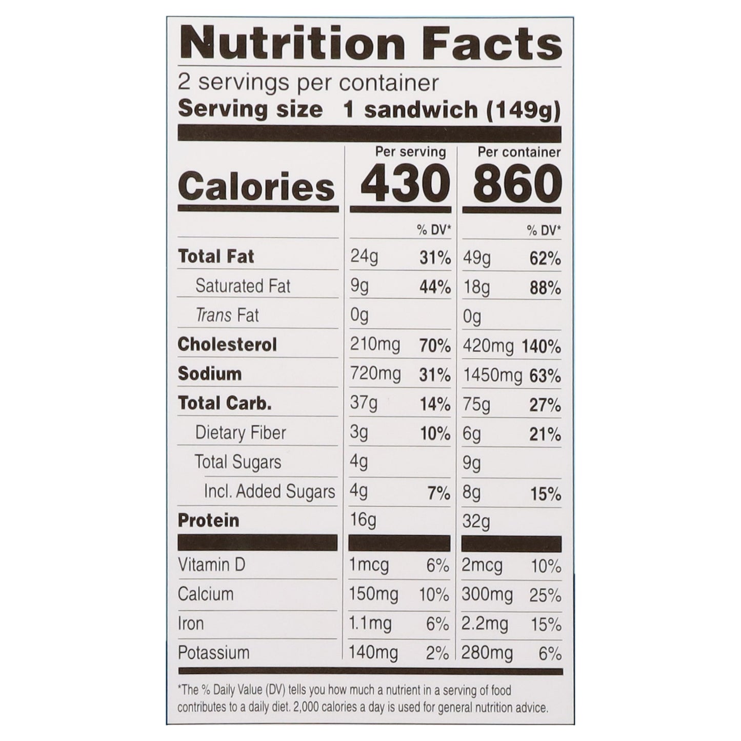 Rudi's Gluten Free Egg & Cheese Frittata with Sausage Breakfast Sandwiches 2 ea