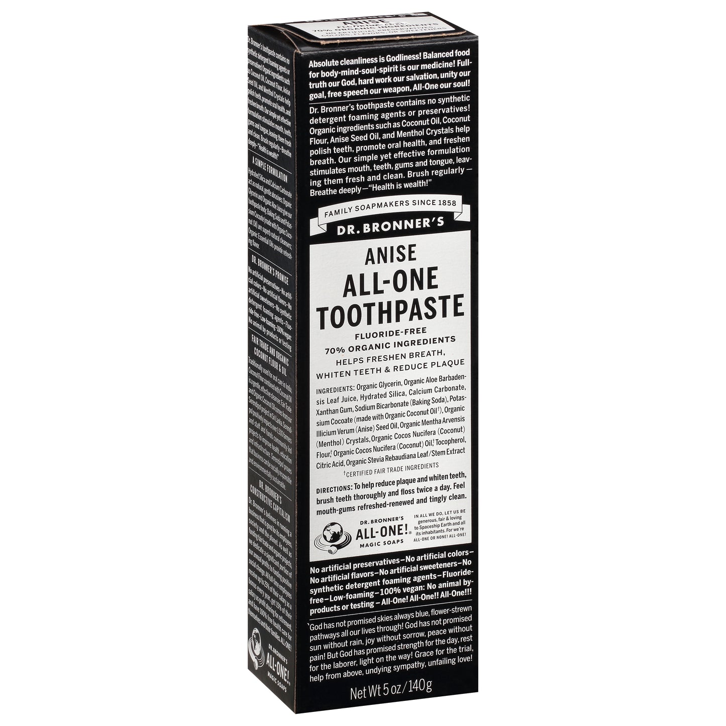 Dr. Bronner's Anise All-One Toothpaste 5 oz Box