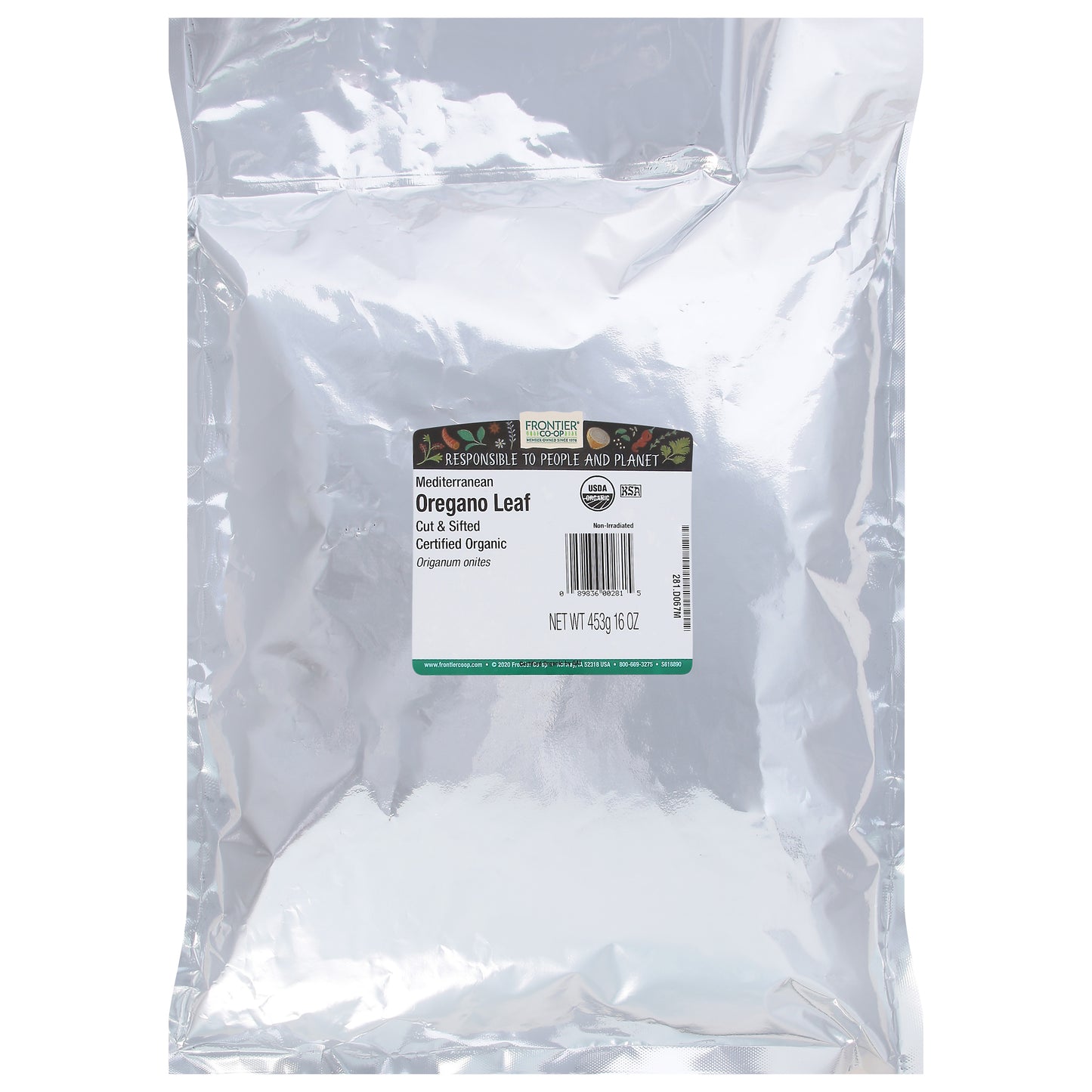 Frontier Co-op Cut & Sifted Mediterranean Oregano Leaf 16 oz