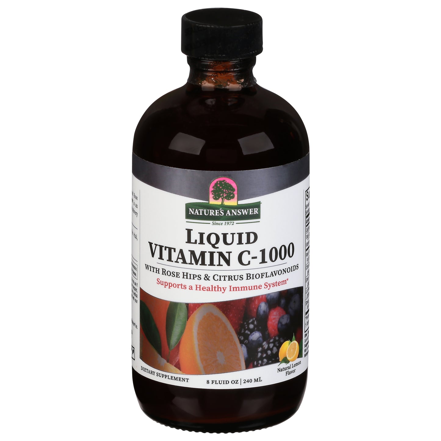 Nature's Answer Liquid with Rose Hips & Citrus Bioflavonoids Natural Lemon Flavor Vitamin C-1000 8 fl oz