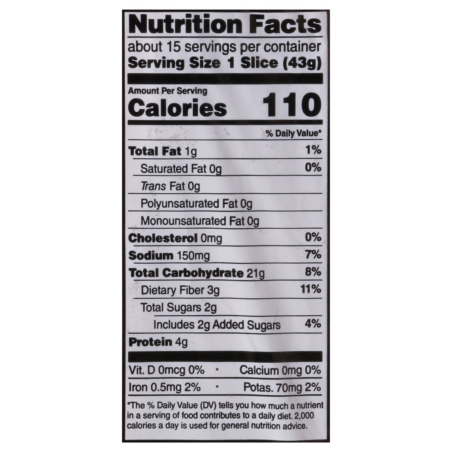 Rudi's 100% Whole Wheat Organic Honey Sweet Bread 22 oz