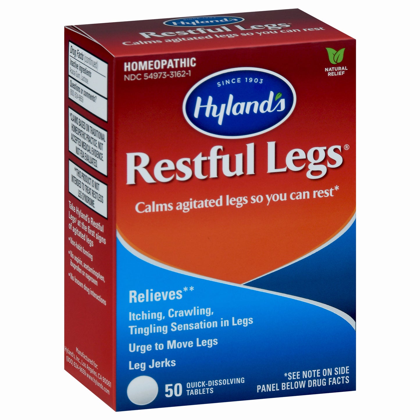 Hyland's Restful Legs Homeopathic Quick-Dissolving Tablets 50 ea Box - Rest