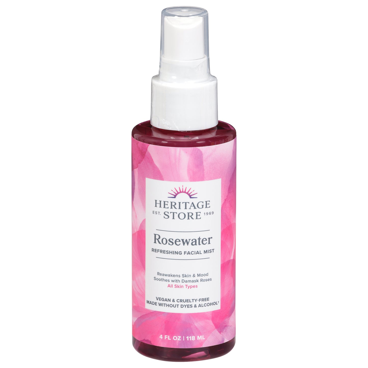 Heritage Store Refreshing Facial Mist Rosewater 4 fl oz