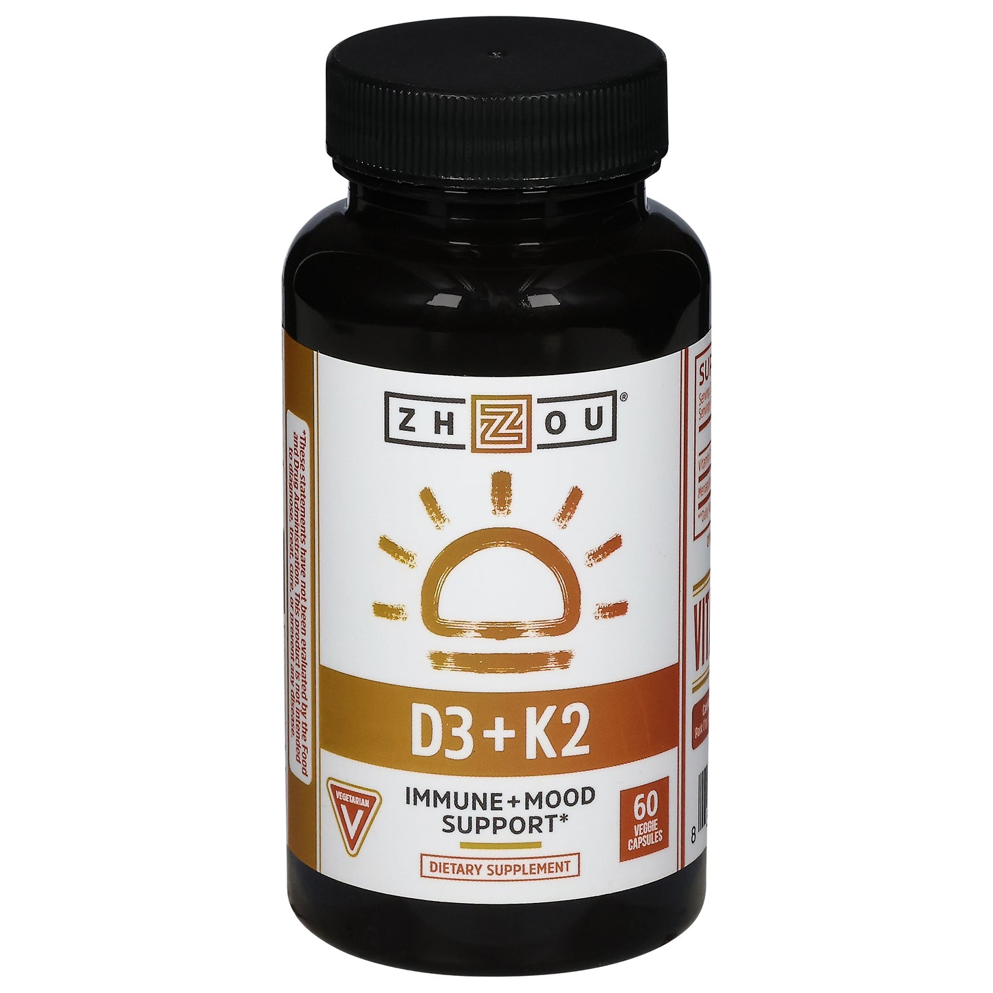 Zhou Vitamin D3 + K2 60 Veggie Capsules