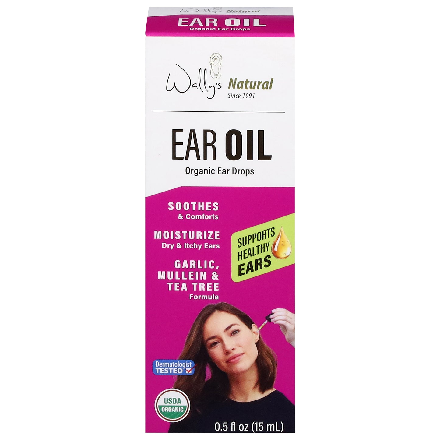 Wally's Natural Organic Ear Drops Ear Oil 0.5 fl oz
