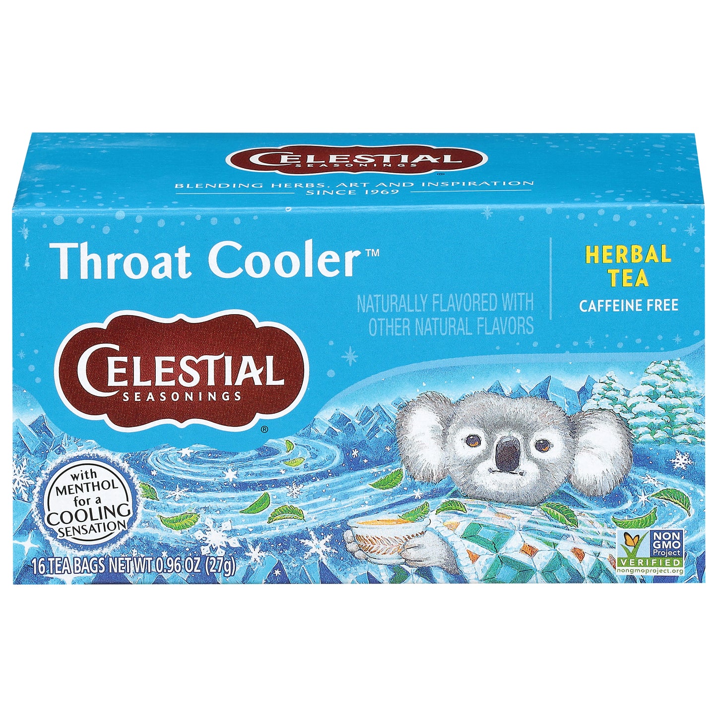Celestial Seasonings Caffeine Free Throat Cooler Herbal Tea 16 Tea Bags