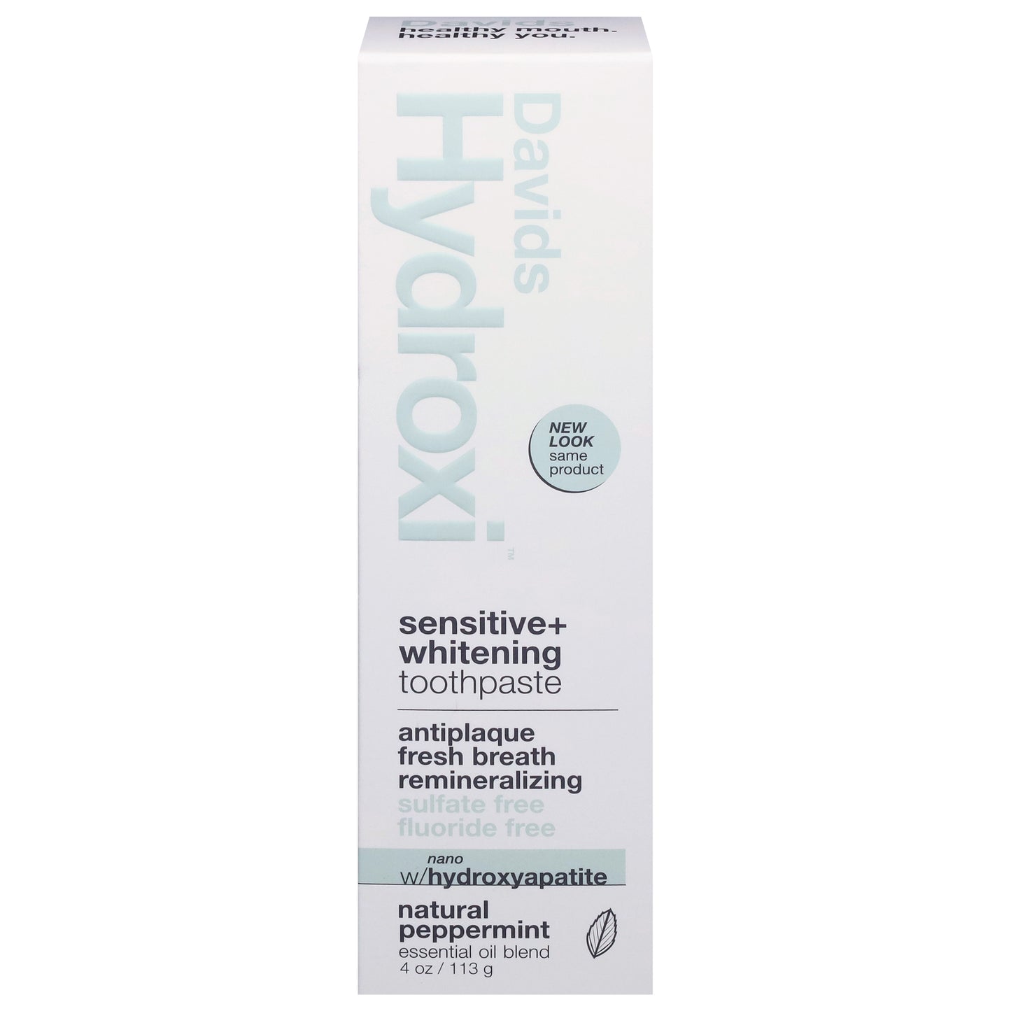 Davids Hydroxi Sensitive + Whitening Natural Peppermint Toothpaste 4 oz