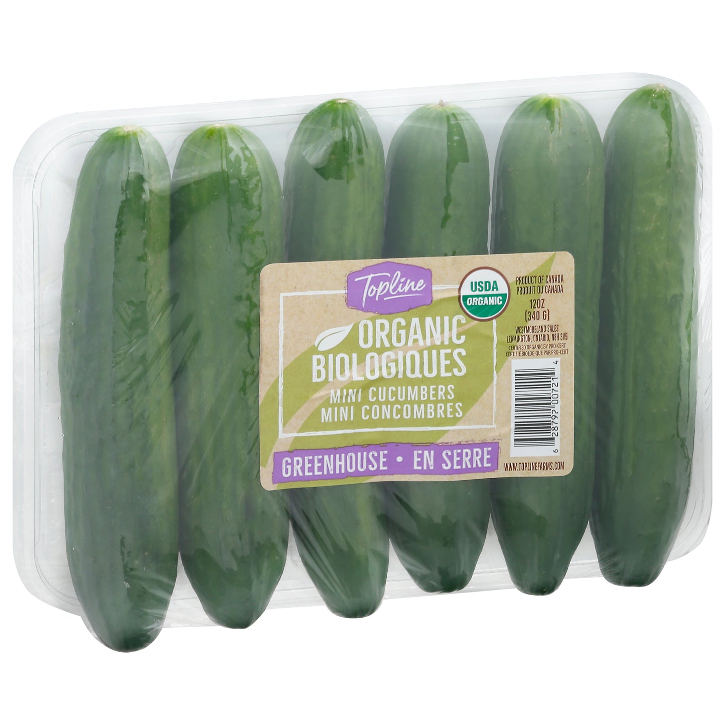 Topline Organic Mini Cucumbers 12 oz