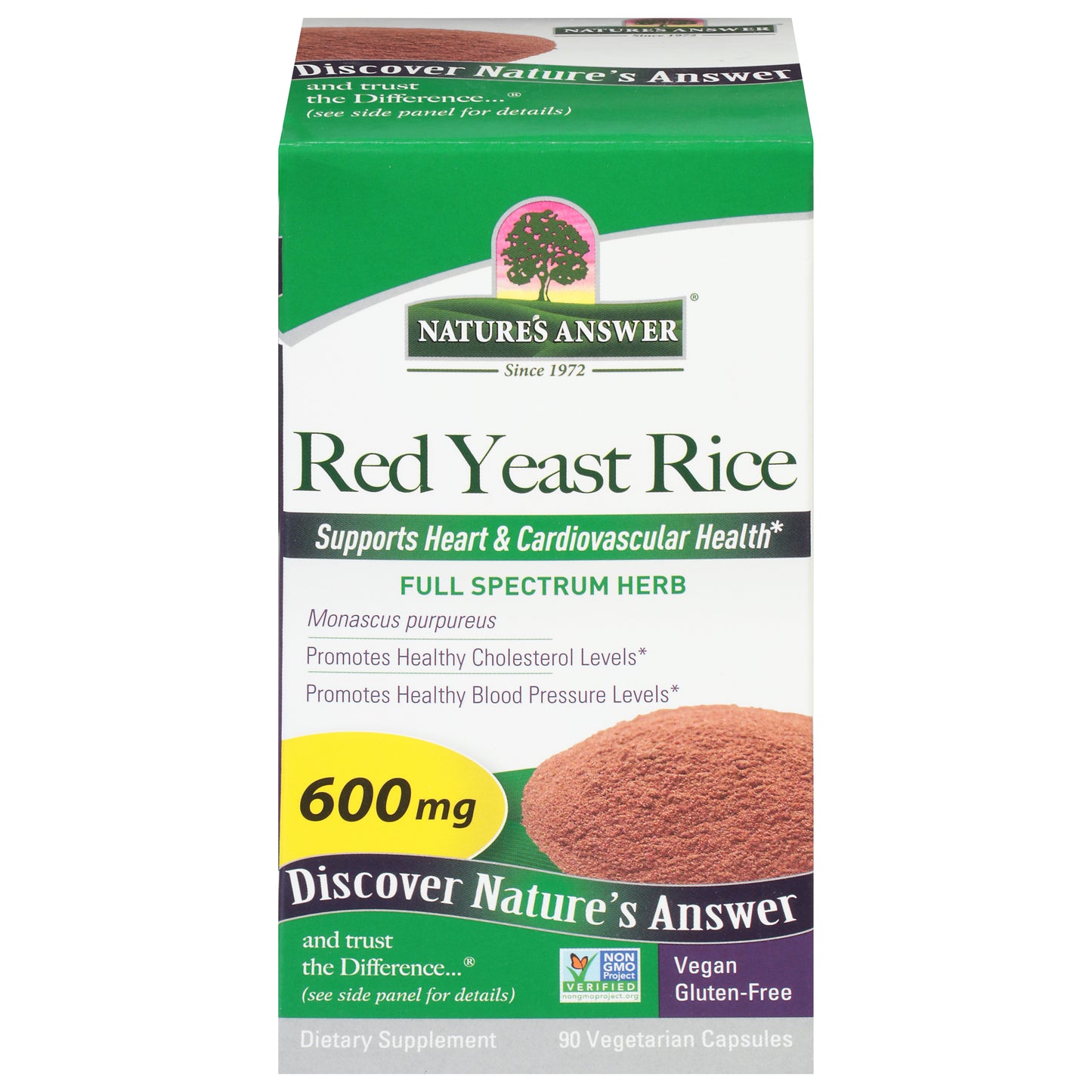 Nature's Answer 600 mg Red Yeast Rice 90 Vegetarian Capsules