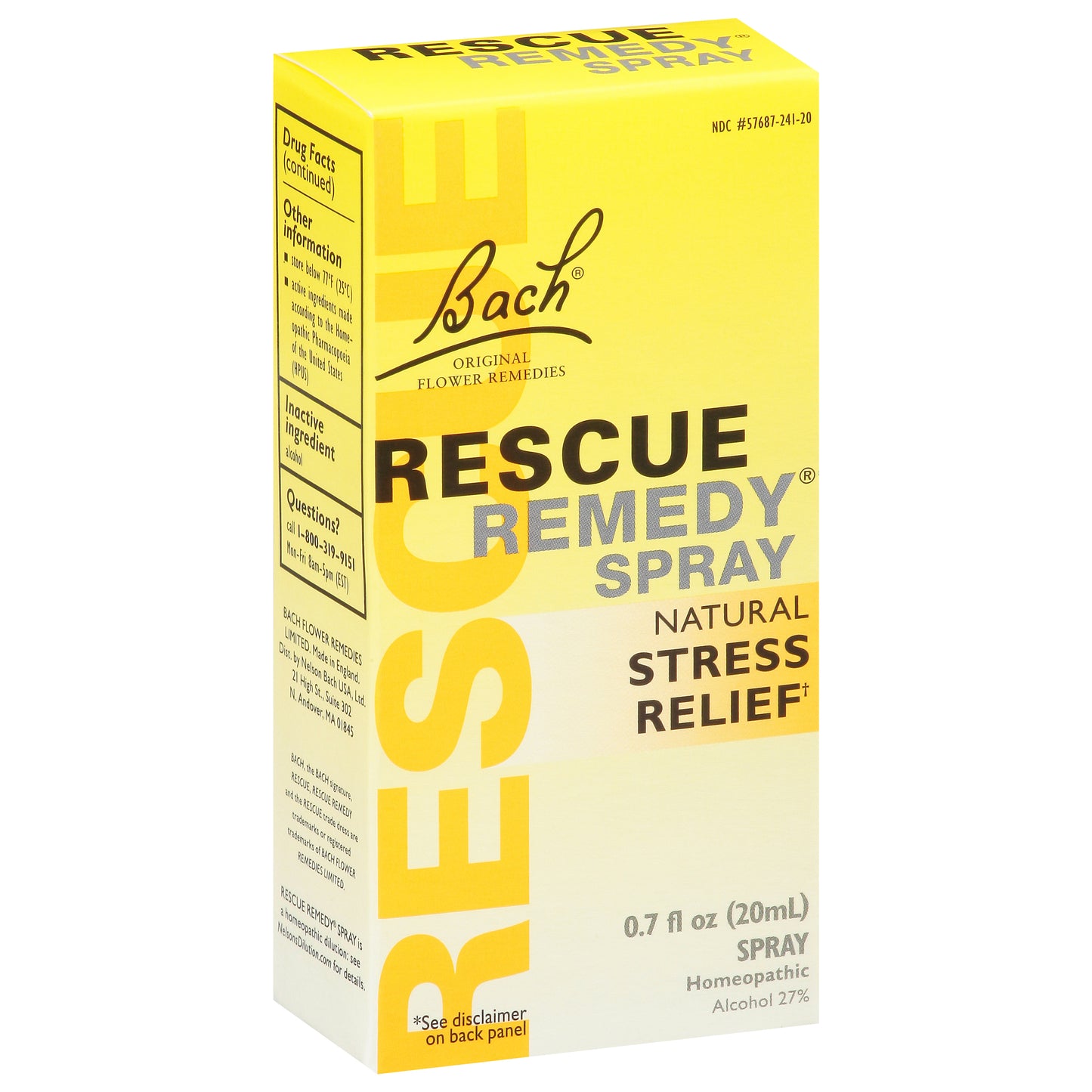 Bach Original Flower Remedies Rescue Remedy Natural Stress Relief Spray 0.7 fl oz