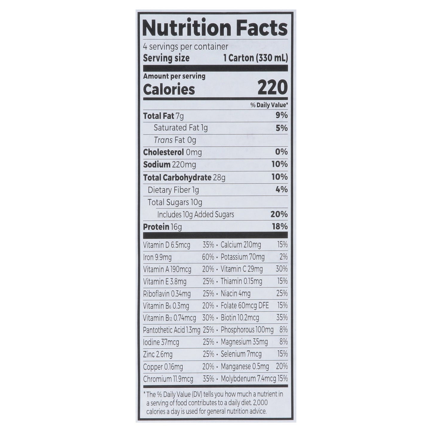 Orgain Organic Nutrition Vanilla Bean Flavored Nutritional Shake 4 - 11 fl oz Cartons