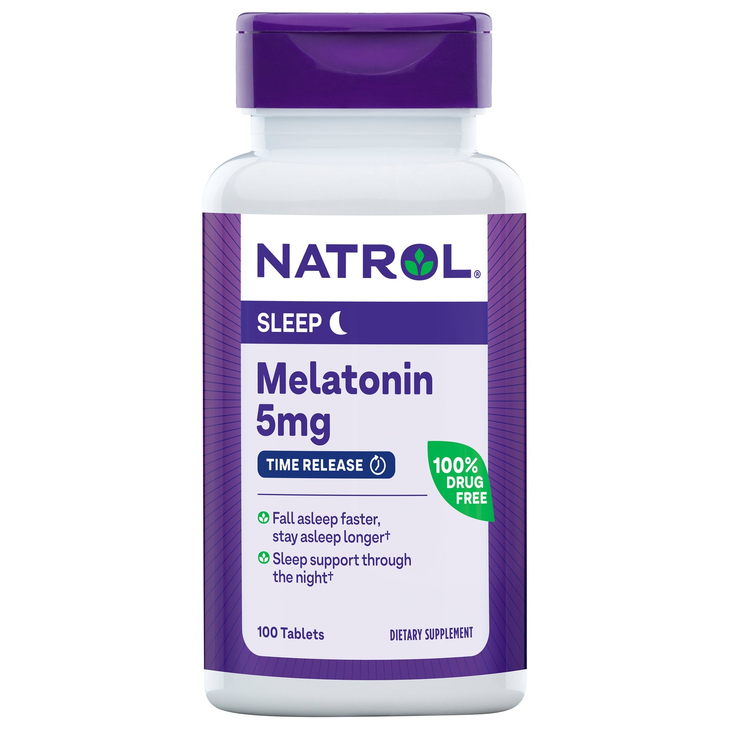 Natrol Time-Release Melatonin 5 mg, Dietary Supplement for Restful Sleep, 100 Tablets, 100 Day Supply
