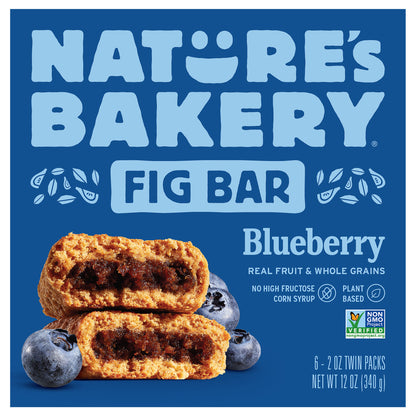 Nature's Bakery Blueberry Whole Wheat Fig Bars, Snack Bars, 6 Ct