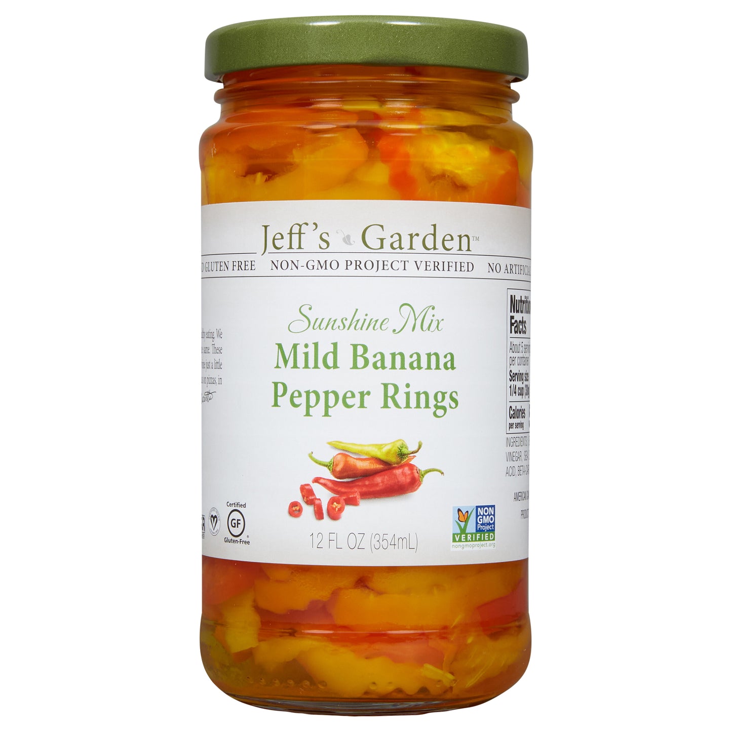 Jeff's Garden Sunshine Mix Mild Banana Pepper Rings, 12 fl oz
