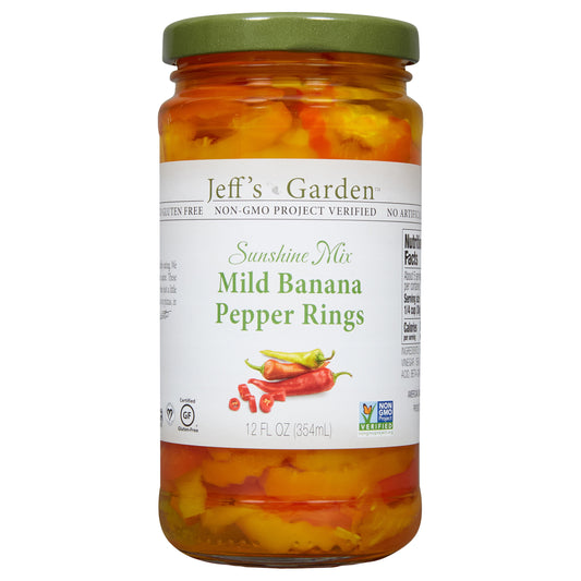 Jeff's Garden Sunshine Mix Mild Banana Pepper Rings, 12 fl oz