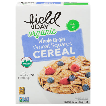 Field Day Organic Whole Grain Wheat Squares Cereal 13 oz