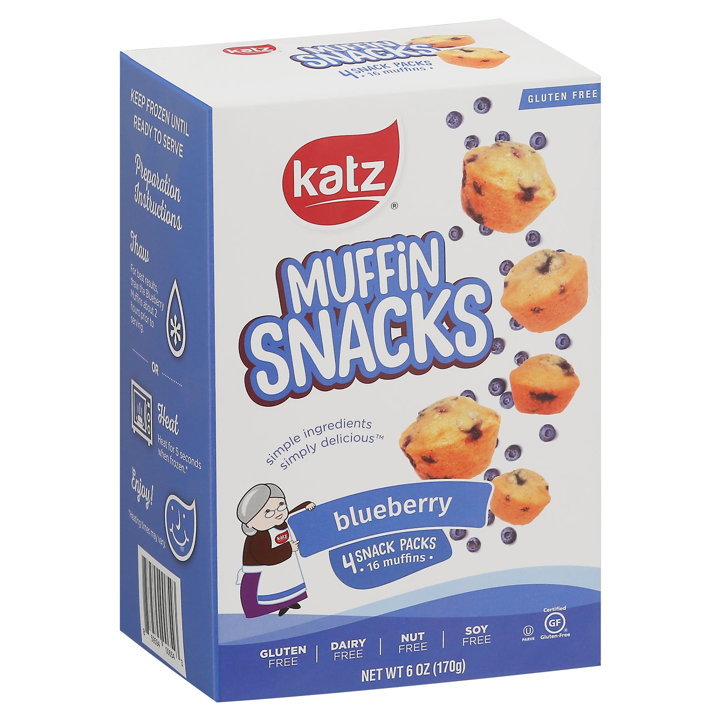 Katz Blueberry Muffin Snacks 4 Snack Packs
