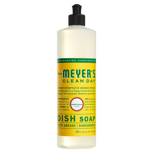 Mrs. Meyer's Clean Day Liquid Dish Soap, Honeysuckle Scent, 16 Ounce Bottle