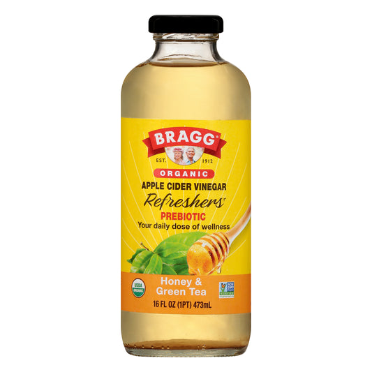 Bragg Refreshers Prebiotic Organic Honey & Green Tea Apple Cider Vinegar 16 oz