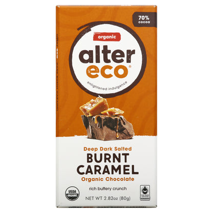 Alter Eco Deep Dark Salted Burnt Caramel Chocolate 2.82 oz