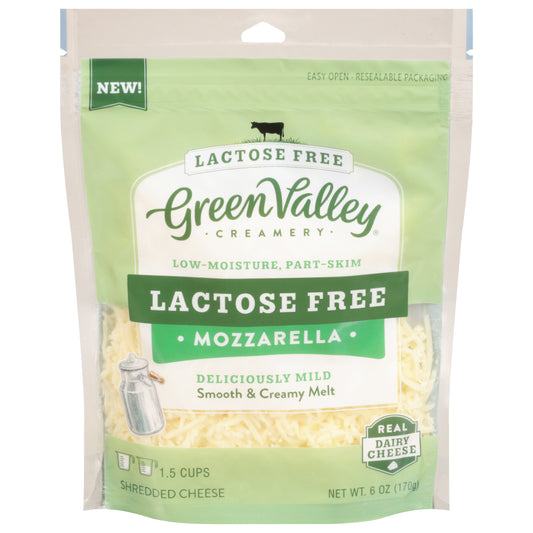 Green Valley Creamery Low-Moisture Part-Skim Lactose Free Mozzarella Shredded Cheese 6 oz