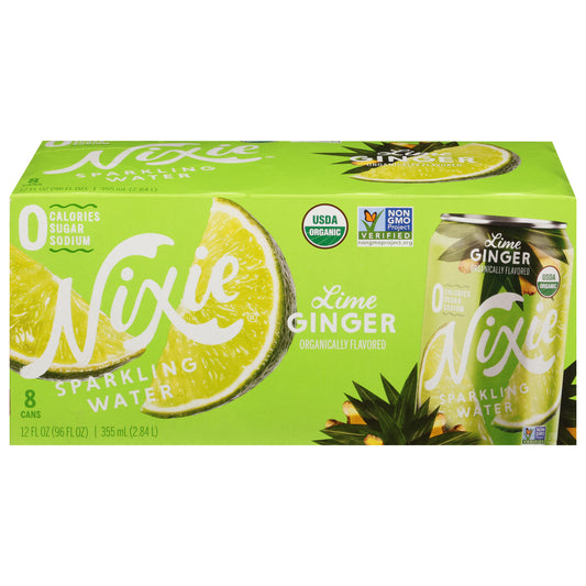 Nixie Lime Ginger Sparkling Water 8 - 12 fl oz Cans