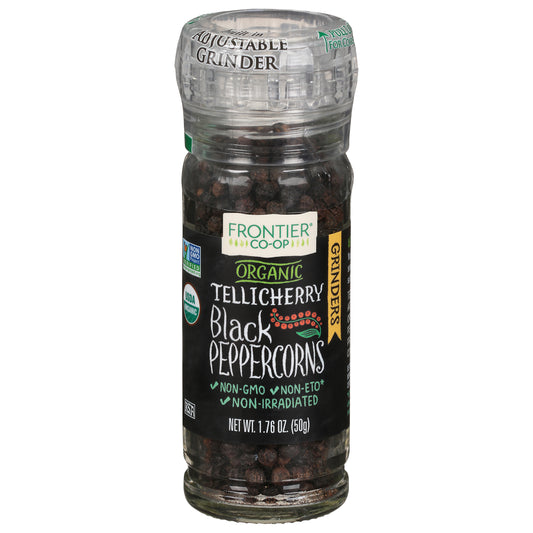 Frontier Co-op Organic Grinders Tellicherry Black Peppercorns 1.76 oz