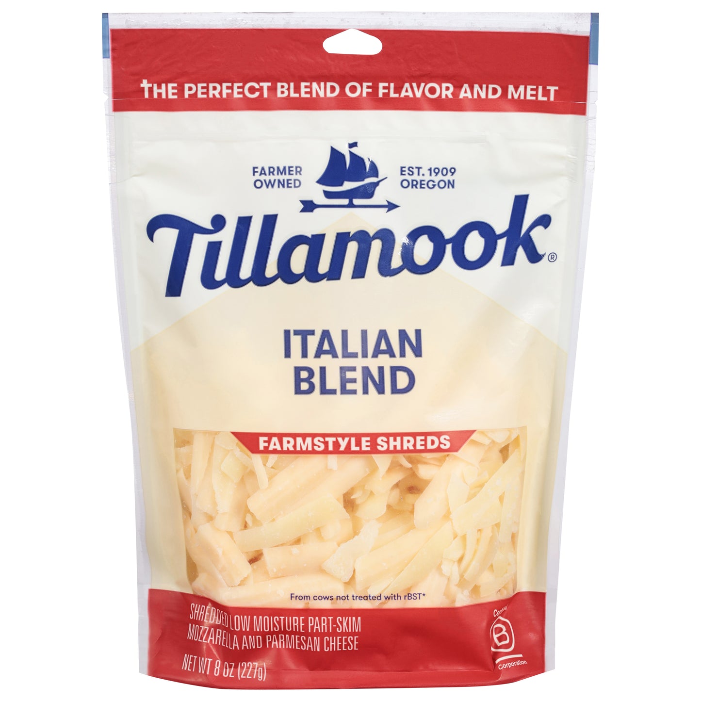 Tillamook Farmstyle Shreds Italian Blend Cheese 8 oz