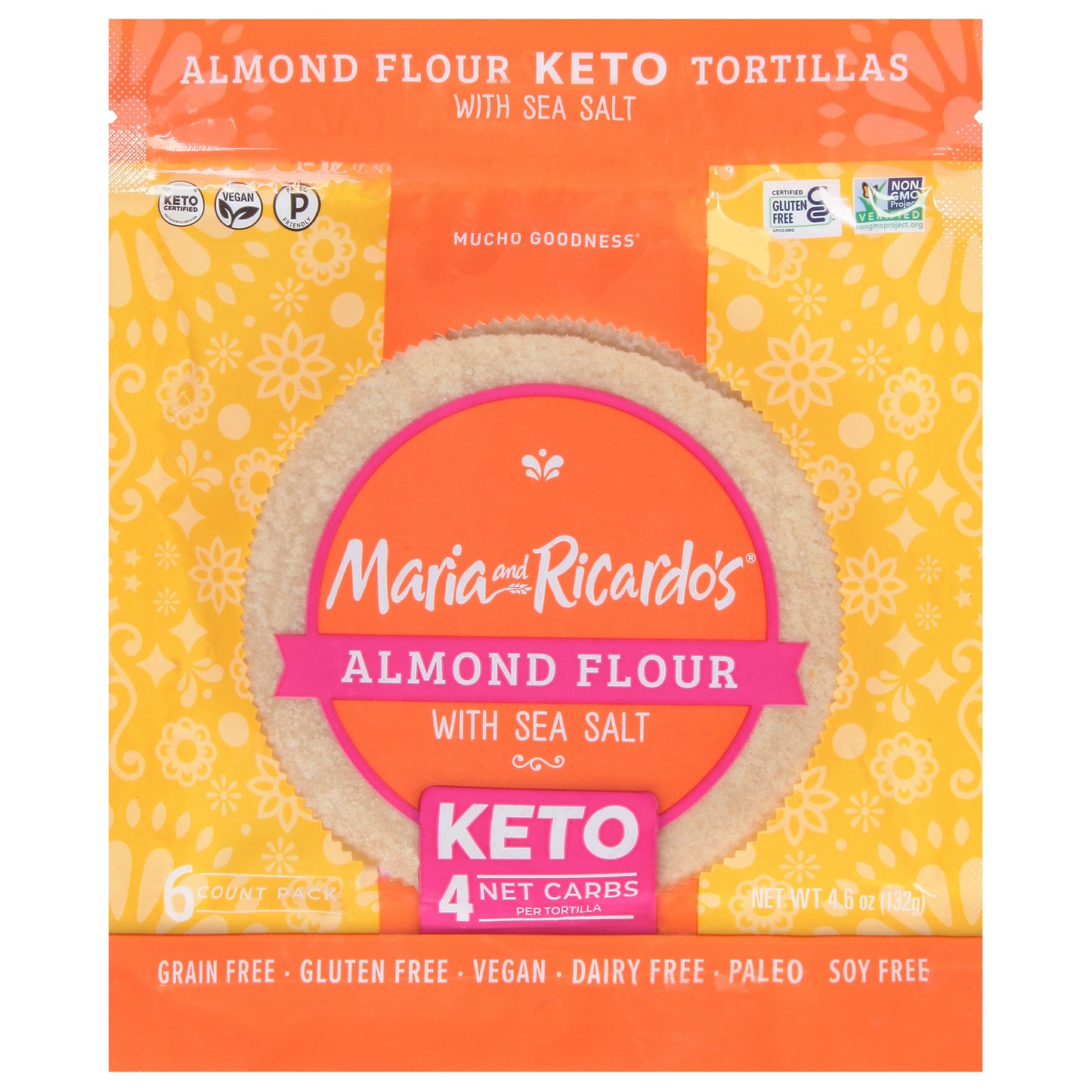 Maria and Ricardo's Keto Almond Flour Tortillas with Sea Salt 6 ea