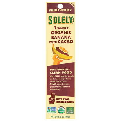 Solely Organic Banana with Cacao Fruit Jerky 0.8 oz