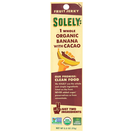Solely Organic Banana with Cacao Fruit Jerky 0.8 oz