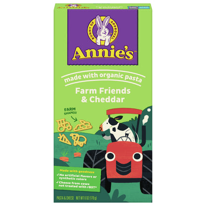 Annie's Farm Friends Pasta Shapes and Cheddar Macaroni and Cheese Dinner with Organic Pasta, 6 oz