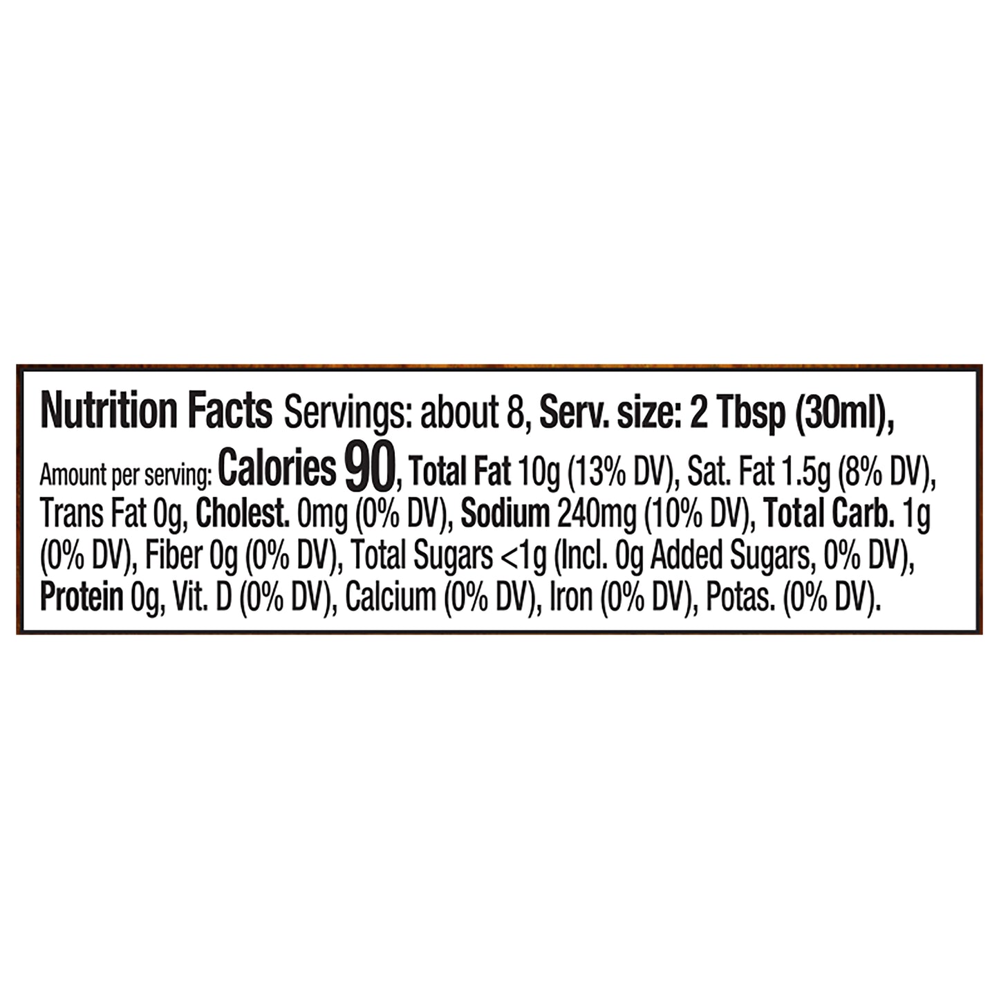 Organicville Non-Dairy Ranch Dressing 8 fl oz