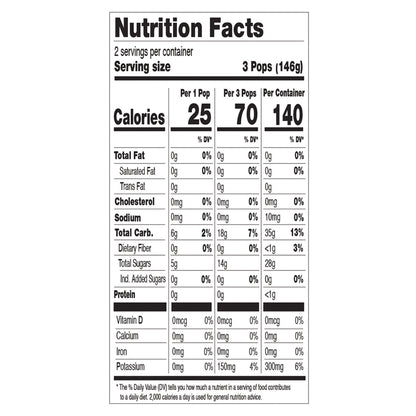 Orange Cherry Grape Ice Pops, Organic, No Added Sugar Fruit Bars, 6 Ct