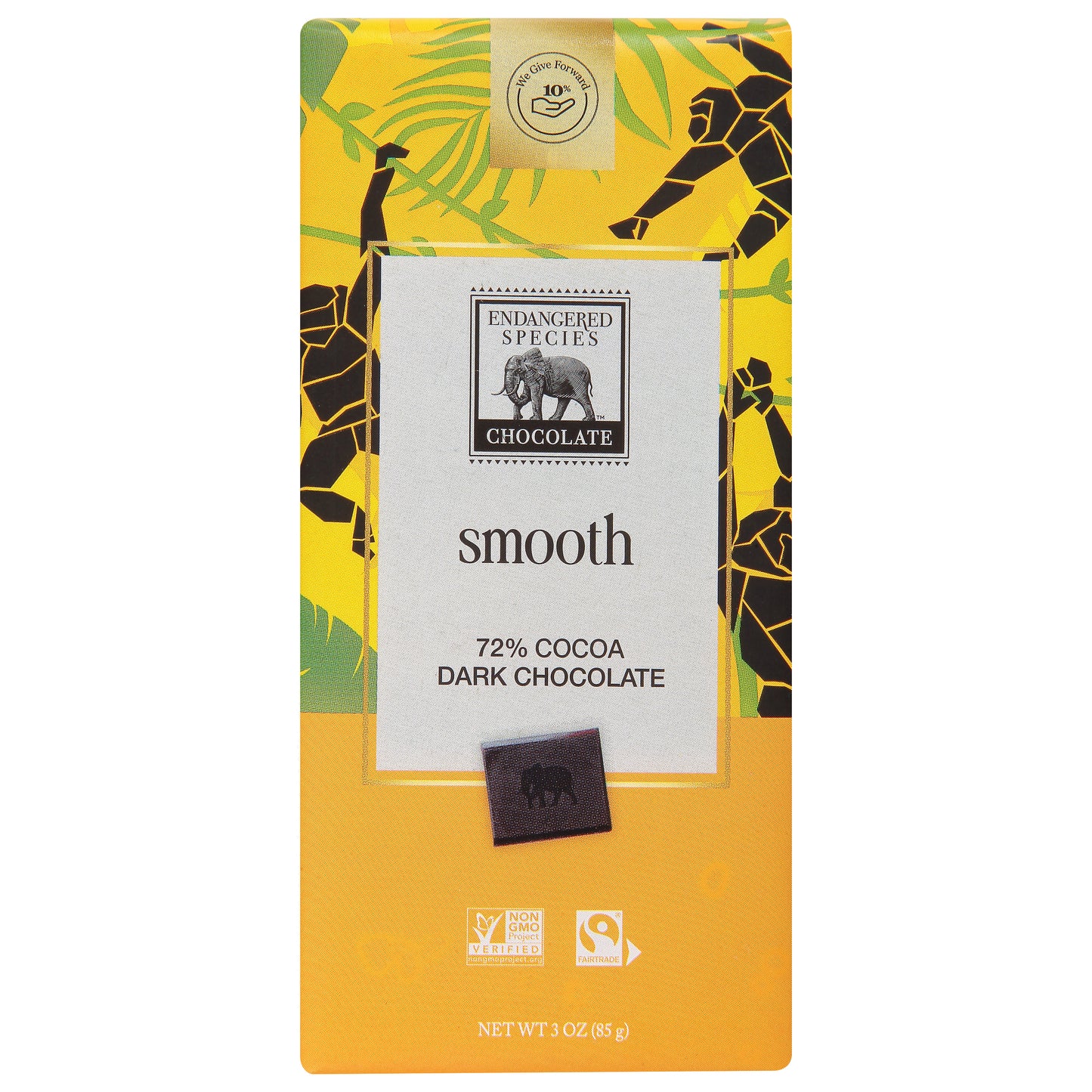 Endangered Species Smooth 72% Cocoa Dark Chocolate 3 oz