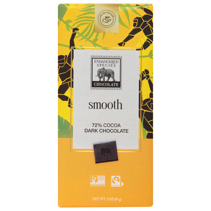 Endangered Species Smooth 72% Cocoa Dark Chocolate 3 oz