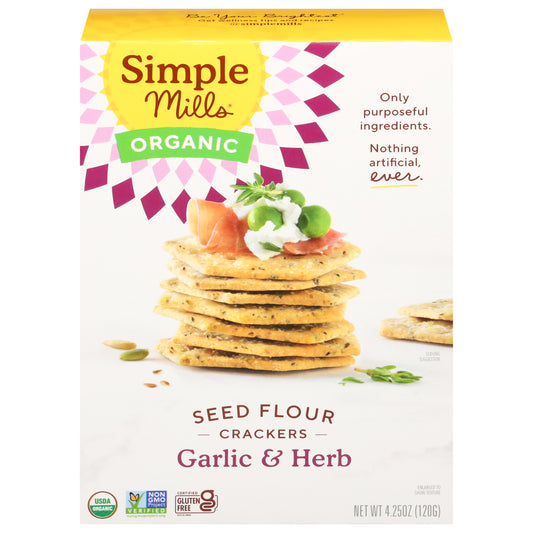 Simple Mills Seed Flour Garlic & Herb Crackers 4.25 oz