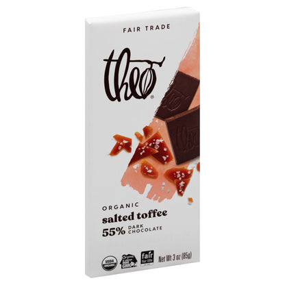 Theo Organic 55% Salted Toffee Dark Chocolate 3 oz