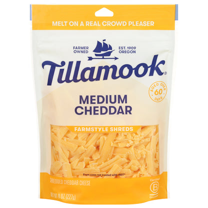 Tillamook Farmstyle Shreds Medium Cheddar Cheese 8 oz