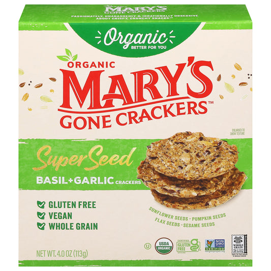 Mary's Gone Crackers Organic Super Seed Basil+Garlic Crackers 4.0 oz