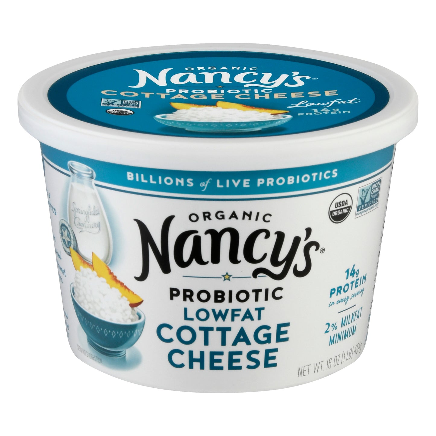 Nancys Probiotic Organic Lowfat 2% Milkfat Min Cottage Cheese 16 oz