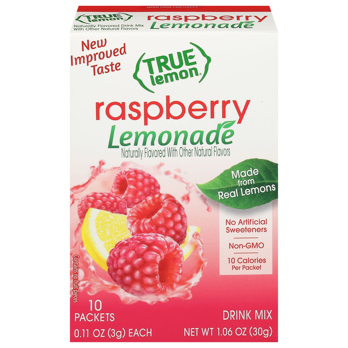 True Lemon Raspberry Lemonade Drink Mix 10 - 0.11 oz Packets