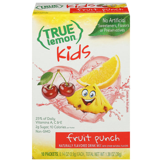 True Lemon Kids Fruit Punch Drink Mix 10 - 0.14 oz Packets