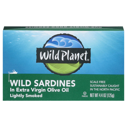 Wild Planet Lightly Smoked in Extra Virgin Olive Oil Wild Sardines 4.4 oz