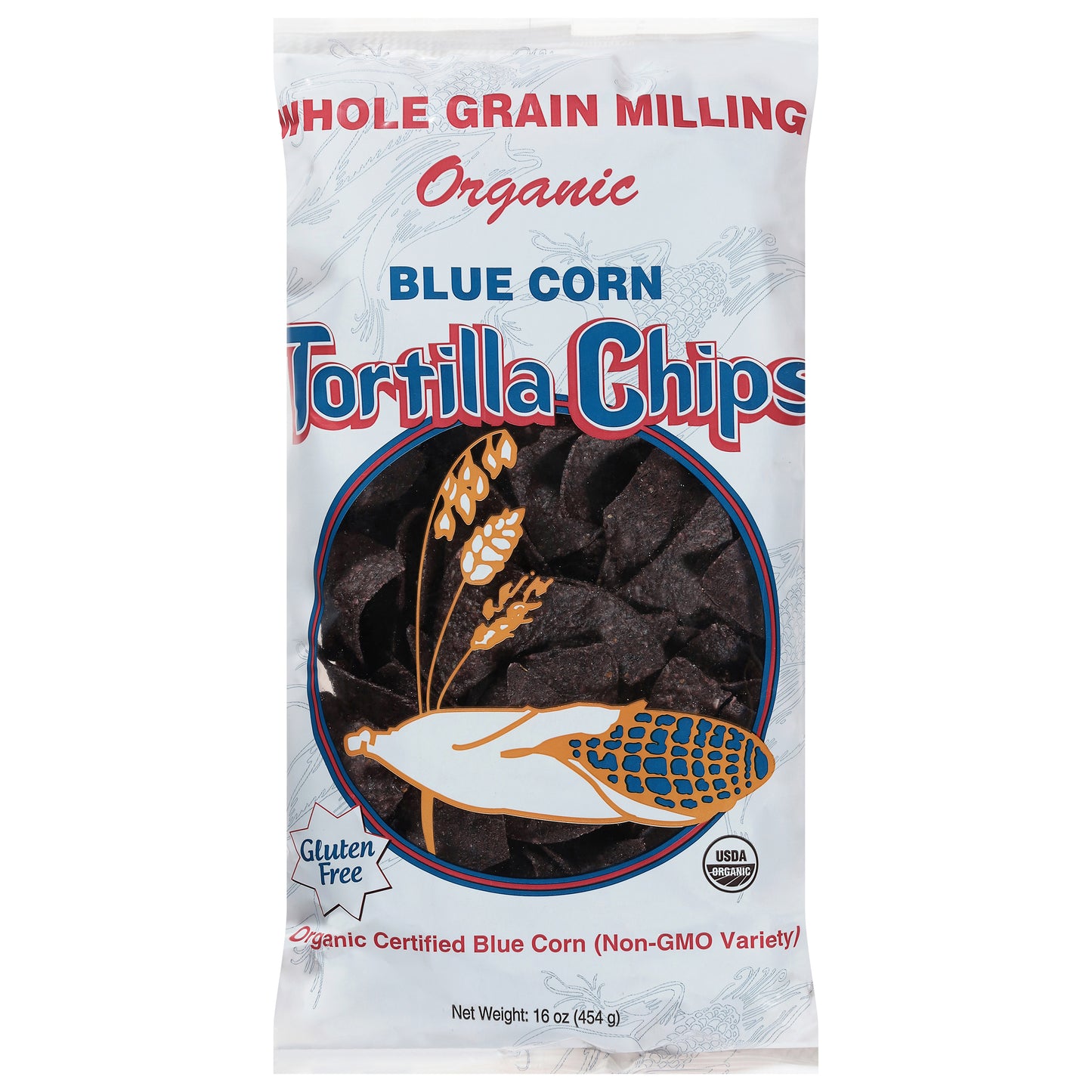 Whole Grain Milling Gluten Free Organic Blue Corn Tortilla Chips 16 oz