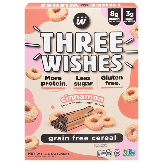 Three Wishes Grain Free Cinnamon Flavor Cereal 8.6 oz