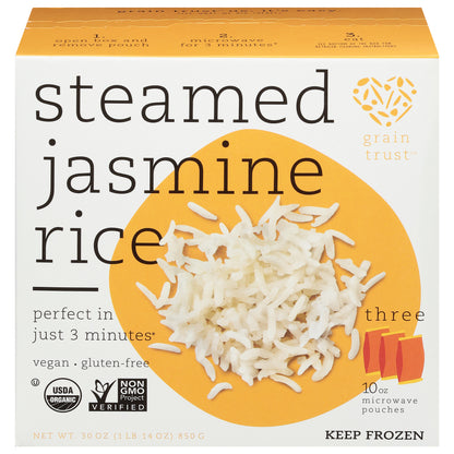 Grain Trust Steamed Jasmine Rice 3 - 10 oz Pouches
