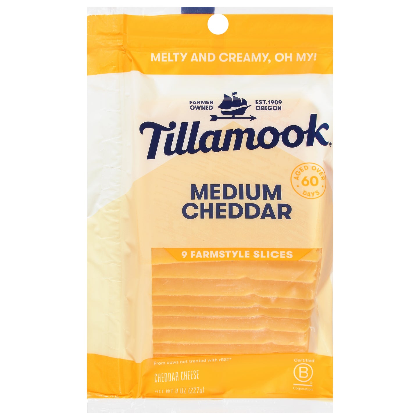 Tillamook Farmstyle Slices Medium Cheddar Cheese 9 ea