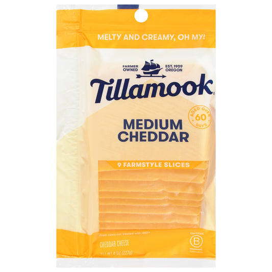 Tillamook Farmstyle Slices Medium Cheddar Cheese 9 ea